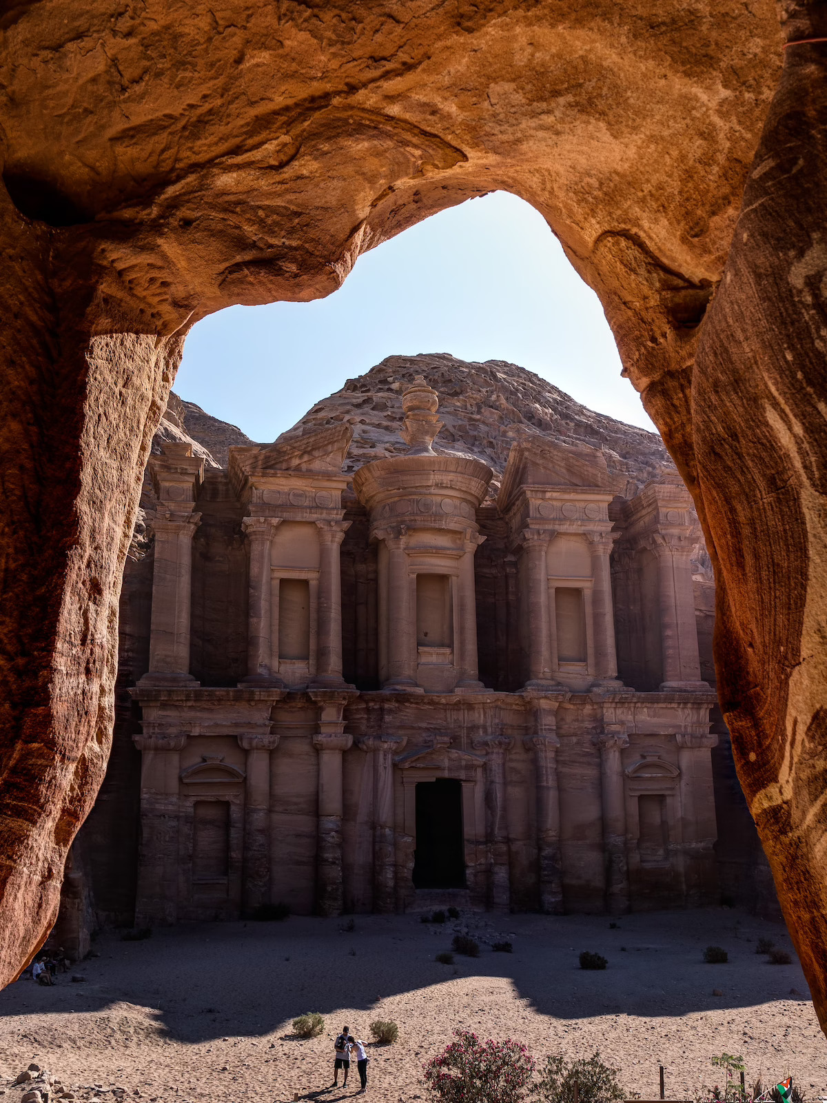 The vast rock-cut facade of Ad-Deir, the Monastery, at Petra in Jordan