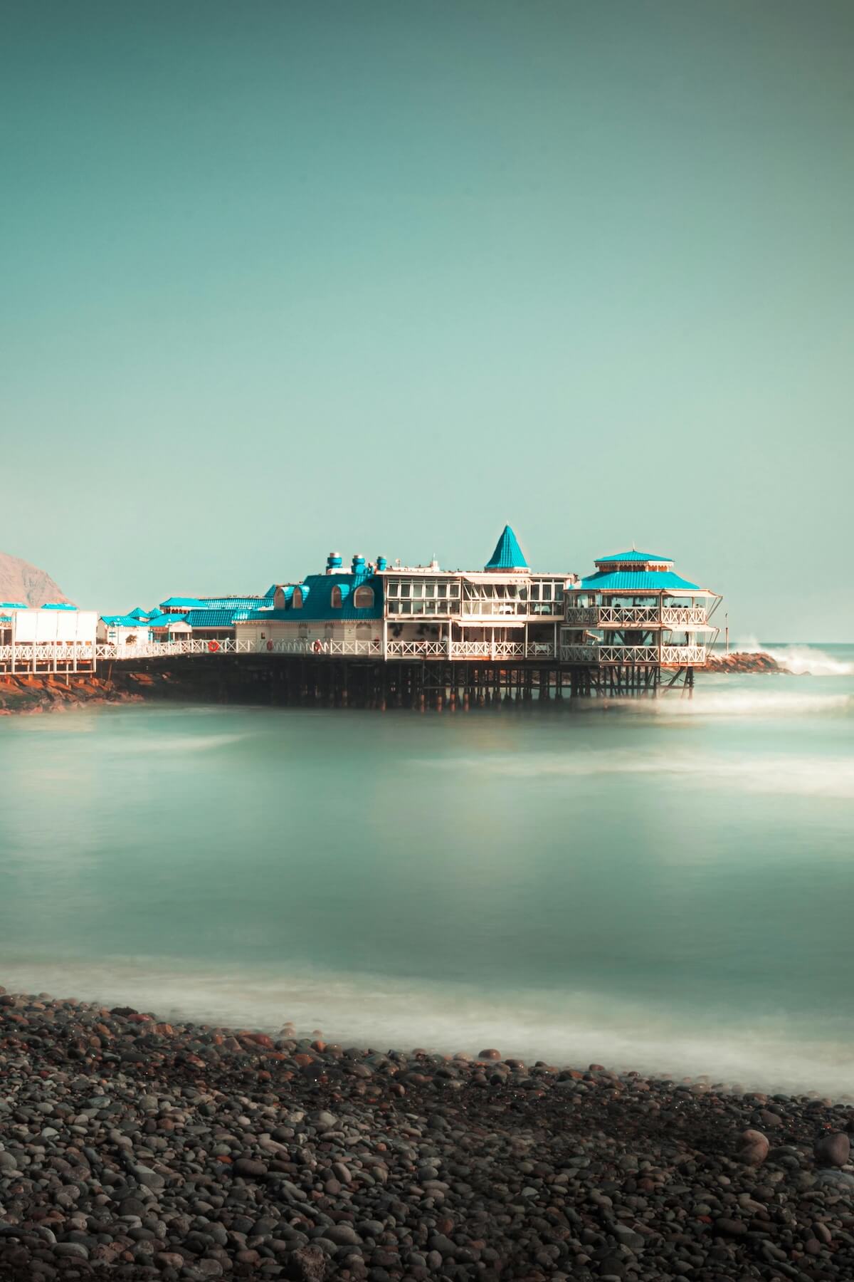 La Rosa Nautica restaurant on a pier in Lima overlooking the Pacific Ocean