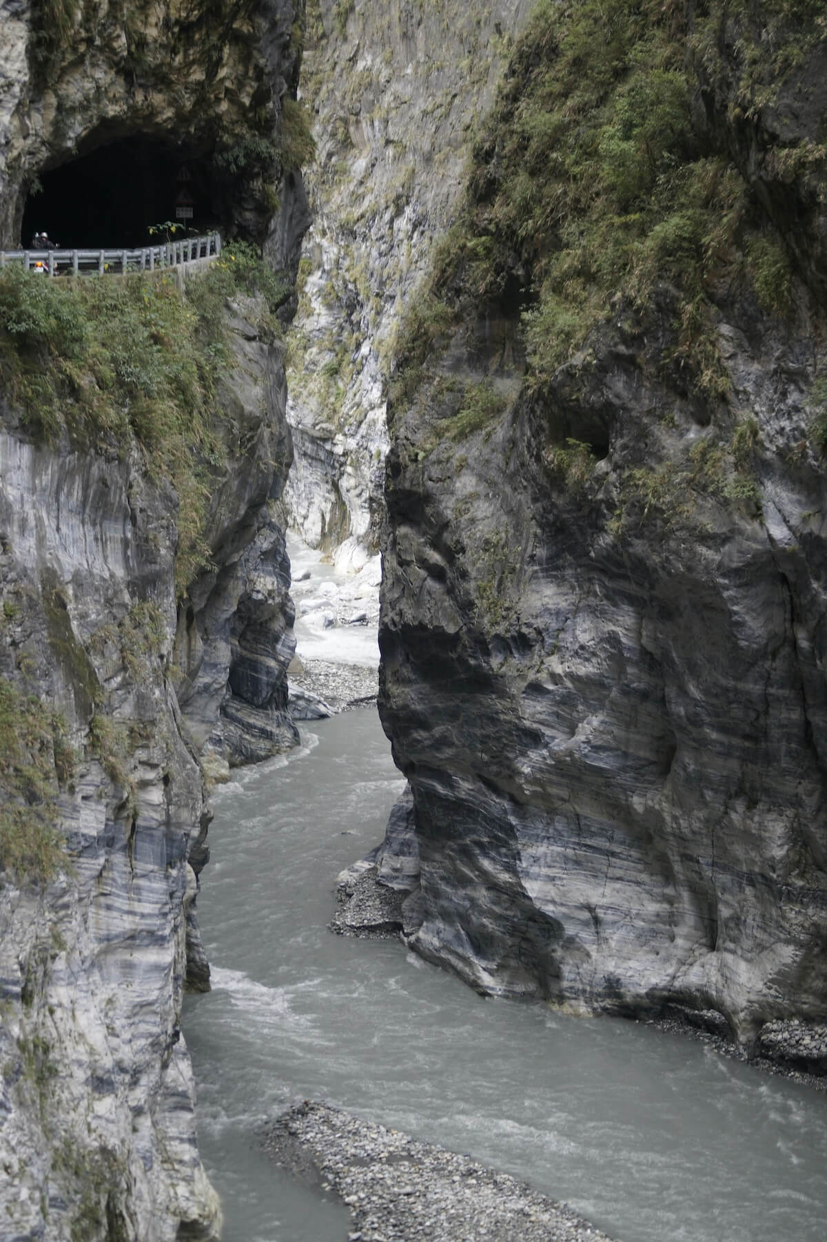 Dramatic marble canyon walls at Taroko National Park in Taiwan